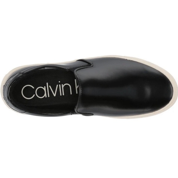 Calvin Klein Men's Ansly 2 Leather Slip-on Sneakers Size11.5 black .R14 - Picture 4 of 11